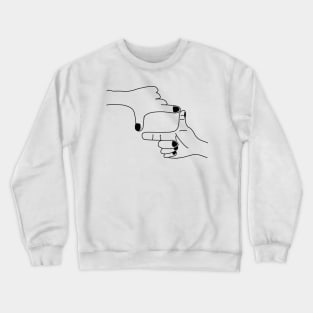 Focused Hand Gesture Crewneck Sweatshirt